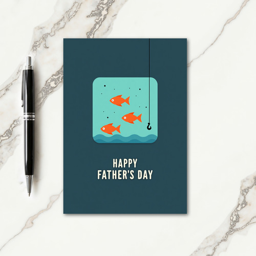 Teal Aqua Fish Fathers Day Card