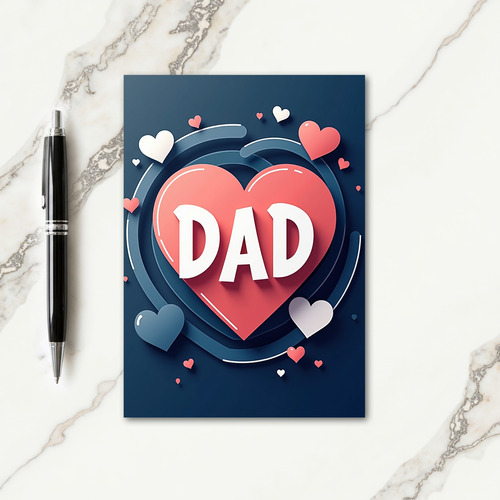Teal Arcs Fathers Day Card