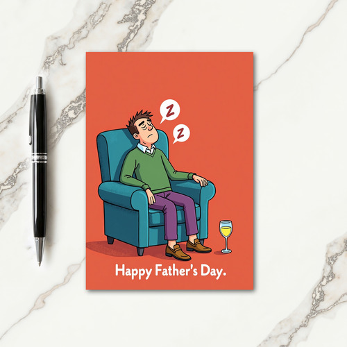 Teal Armchair Fathers Day Card