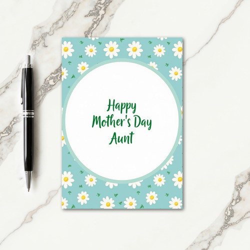 Teal Aunt Mothers Day Card