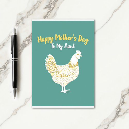 Teal Aunt Mothers Day Design Card