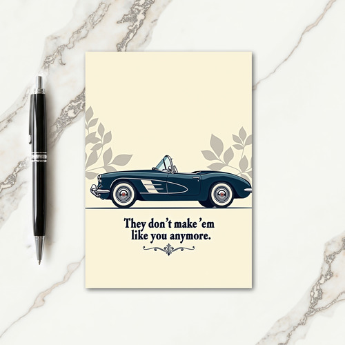 Teal Auto Fathers Day Art Card