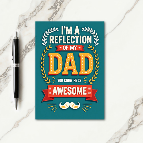 Teal Awesome Dads Day Card