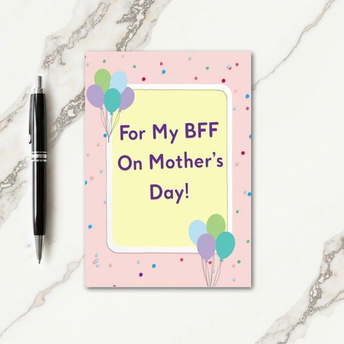 Teal Balloon Mothers Day Card