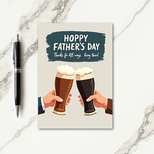 Teal Banner Fathers Day Card