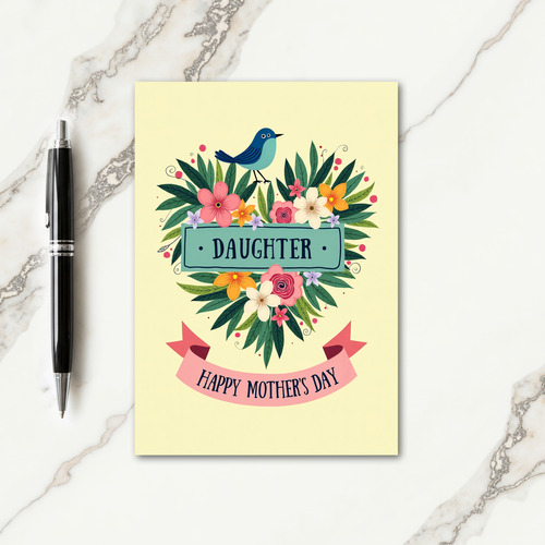 Teal Banner Mothers Day Card