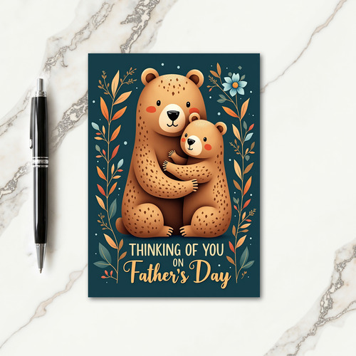 Teal Bears Fathers Day Card