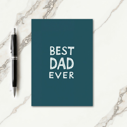 Teal Best Dad Ever Art Card