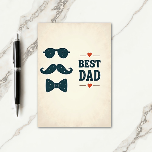 Teal Best Dad Fathers Day Card
