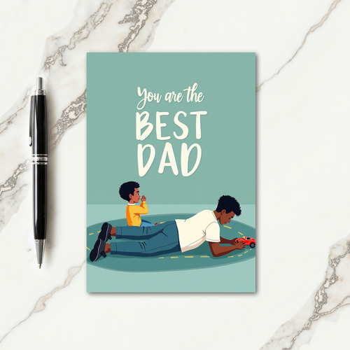 Teal Best Dad Playtime Card