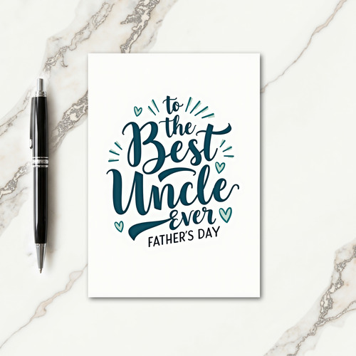 Teal Best Uncle Ever Card