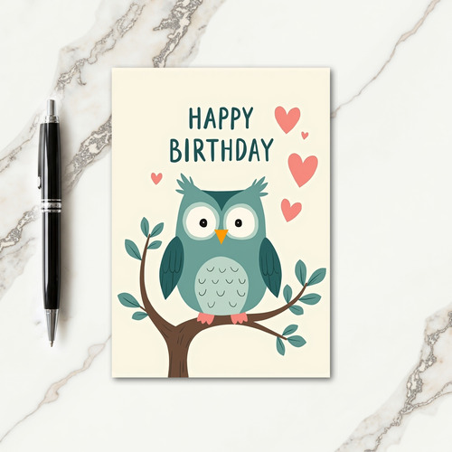 Teal Bird Birthday Card
