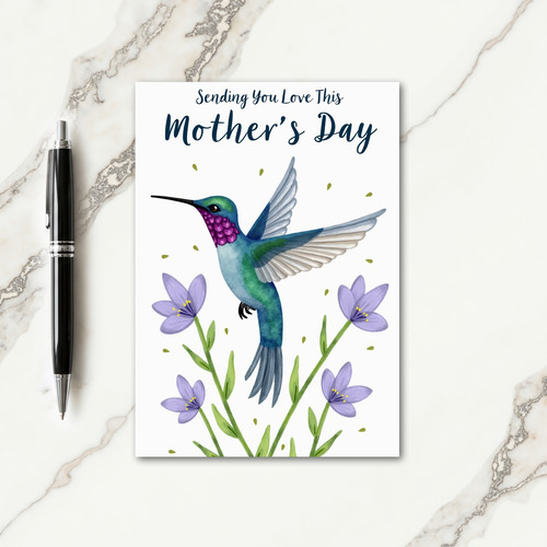 Teal Bird Mothers Day Art Card