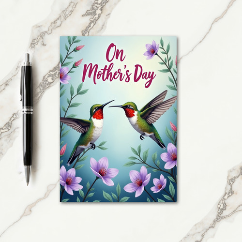 Teal Bird Mothers Day Card