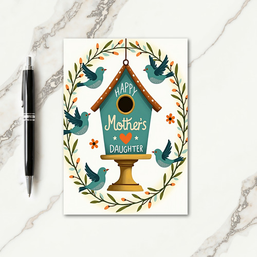 Teal Birdhouse Sweet Mothers Day Card