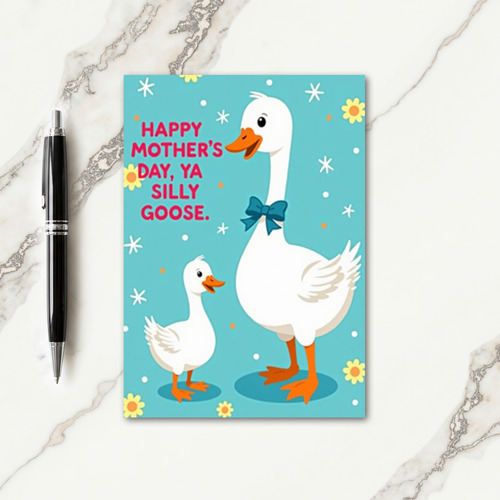 Teal Birds Mothers Day Greeting Card