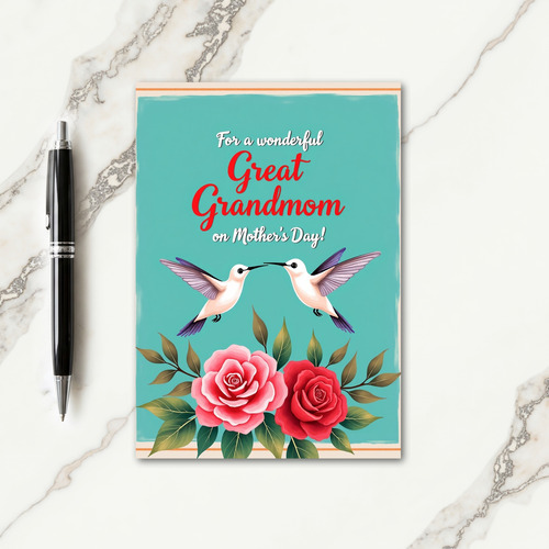 Teal Birds Sweet Mothers Day Card