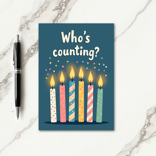 Teal Birthday Candles Card