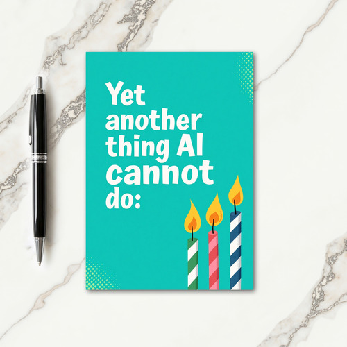 Teal Birthday Card