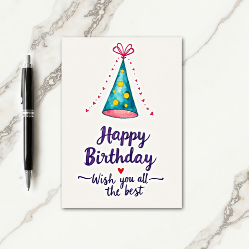 Teal Birthday Headpiece Card