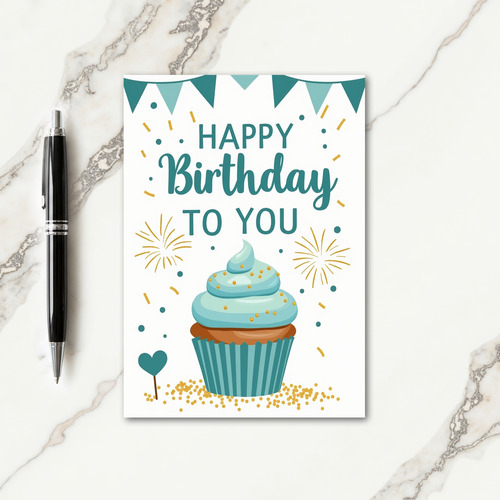 Teal Birthday Wishes Card