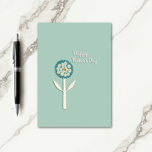 Teal Blossom Fathers Day Card