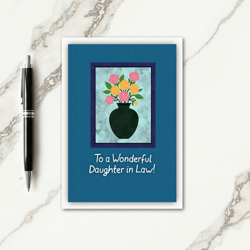 Teal Blue Mothers Day Card