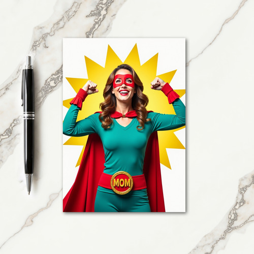 Teal Bodysuit Hero Mom Card