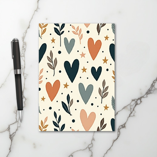 Teal Boho Hearts Love Card