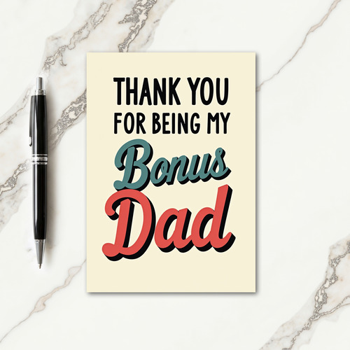 Teal Bonus Dad Retro Art Card