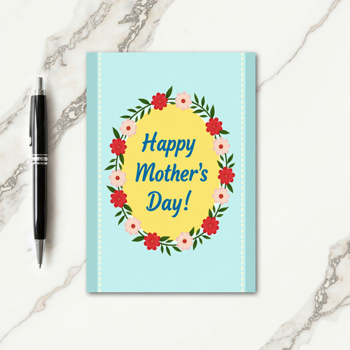 Teal Border Mother Love Card