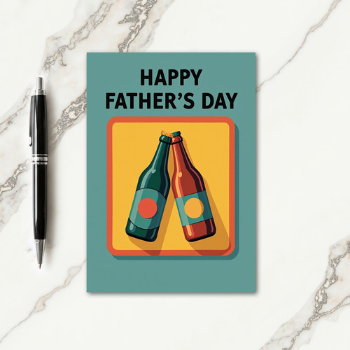 Teal Bottles Fathers Day Card