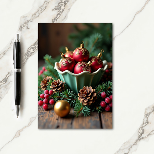 Teal Bowl Festive Card thumbnail