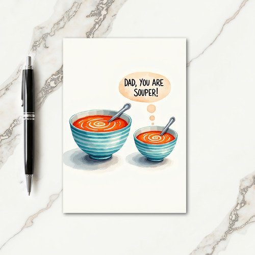 Teal Bowls Sweet Fathers Day Card