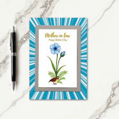 Teal Burst Mothers Day Card