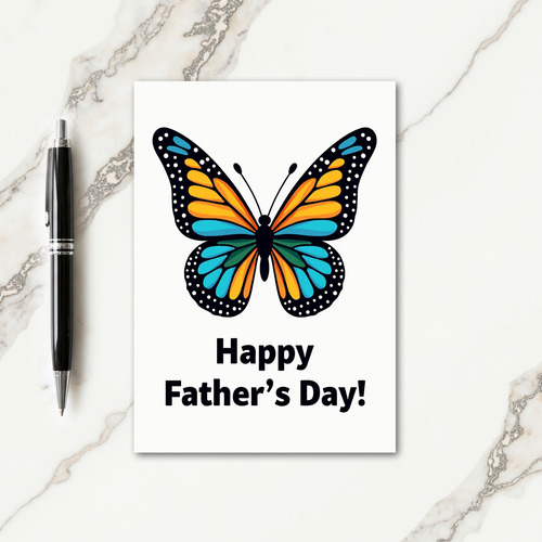 Teal Butterfly Fathers Day Card