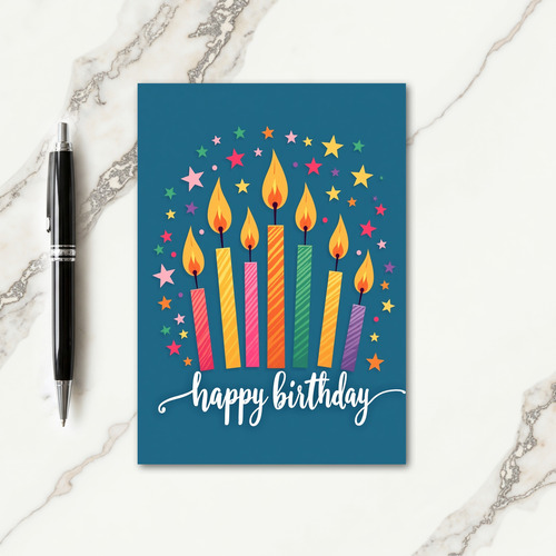Teal Candle Celebration Card