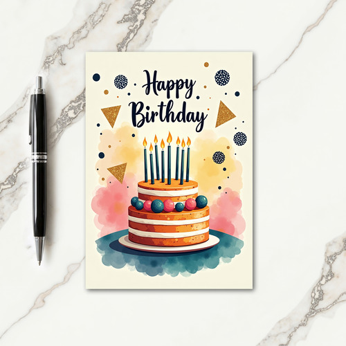 Teal Candles Birthday Card