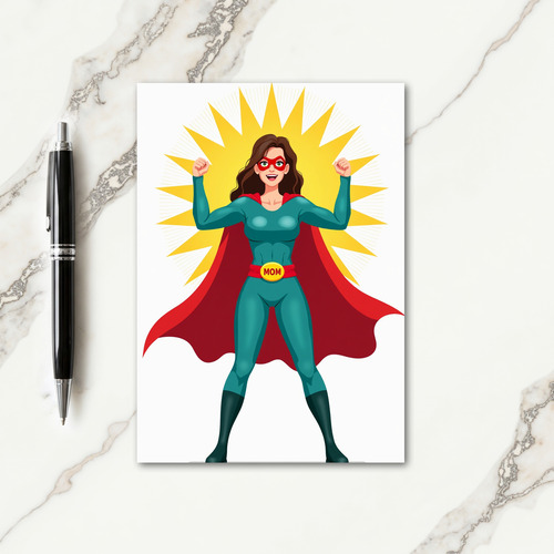 Teal Cape Hero Mothers Day Card