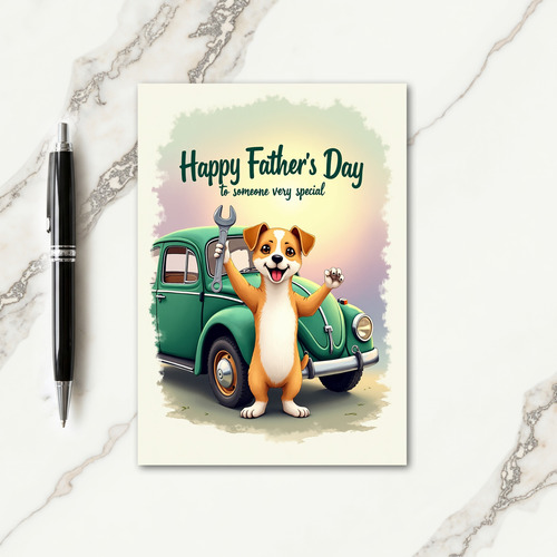 Teal Car Fathers Day Moment Card
