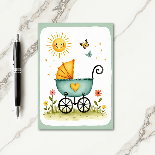 Teal Carriage Sweet Fathers Day Card