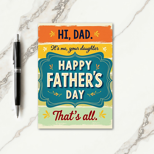Teal Cartouche Fathers Day Card