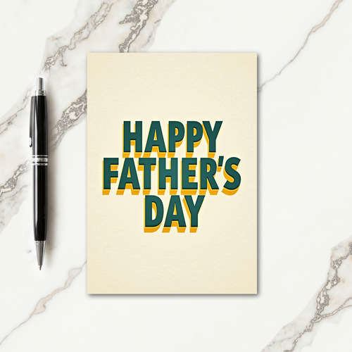 Teal Carved Fathers Day Card