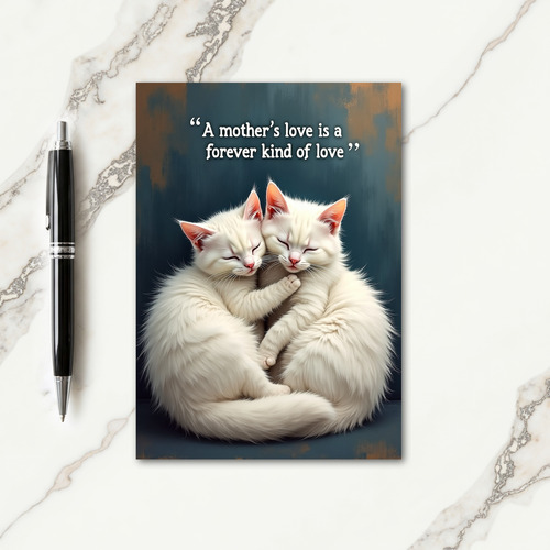 Teal Cats Mothers Love Card