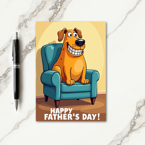 Teal Chair Fathers Day Card