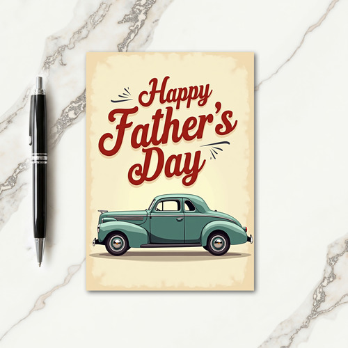 Teal Classic Fathers Day Card