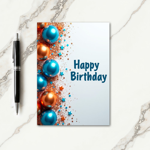 Teal Copper Birthday Card