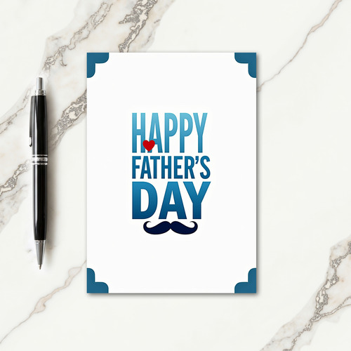 Teal Corner Fathers Day Card