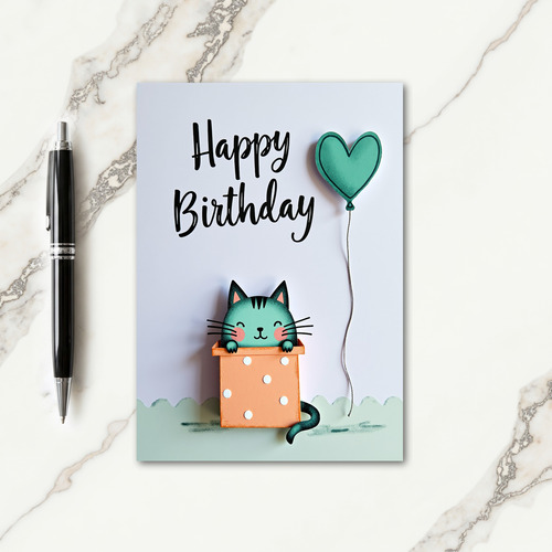 Teal Creature Birthday Card