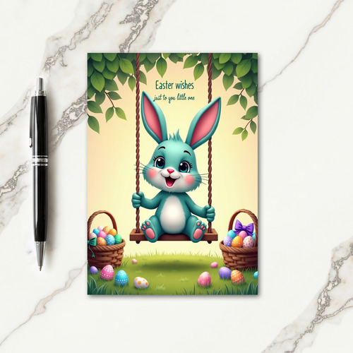 Teal Critter Pattern Eggs Spring Card